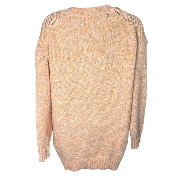 Hyfve Oversized V-Neck Sweater Textured Knit Pullover Orange M - Picture 2 of 6